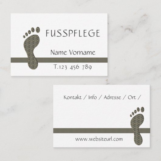 Fusspflege Podologe 名刺 (正面/裏面)
