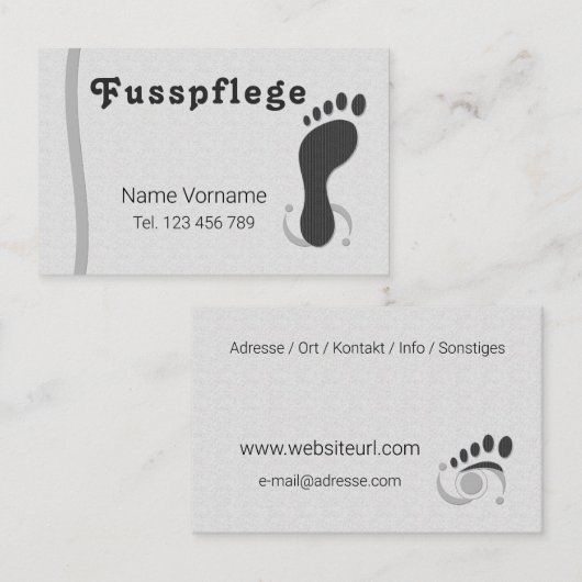 Fußpflege Podologe 名刺 (正面/裏面)