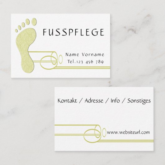 Fusspflege Podologe 名刺 (正面/裏面)