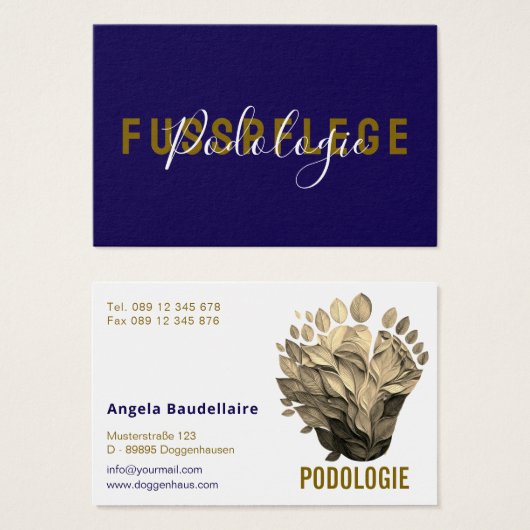 Fußpflege Podologie Visitenkarten (正面&裏面)