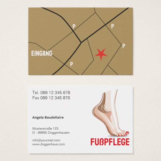 Fußpflege Visitenkarten (正面&裏面)
