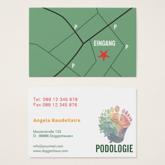 Fußpflegende Podologie Visitenkarten (正面&裏面)