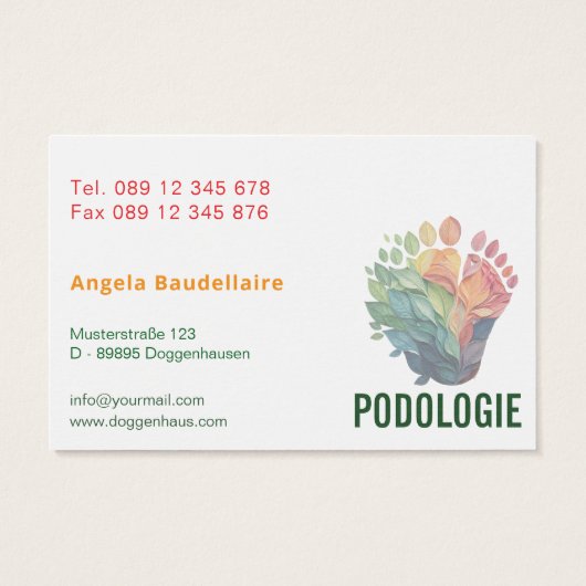 Fußpflegende Podologie Visitenkarten (裏面)