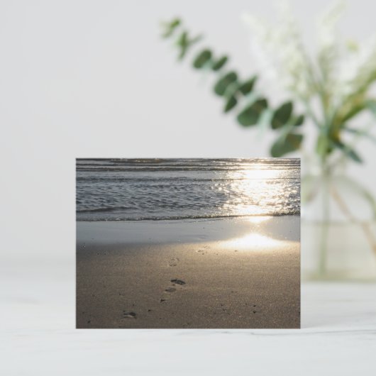 Fußspuren am Sandstrand ポストカード (スタンド正面)