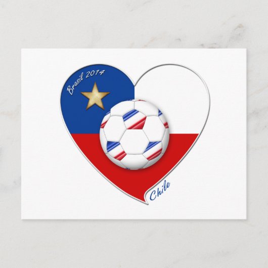 Fútbol "CHILE" 2014. Chilean national soccer team ポストカード (正面)
