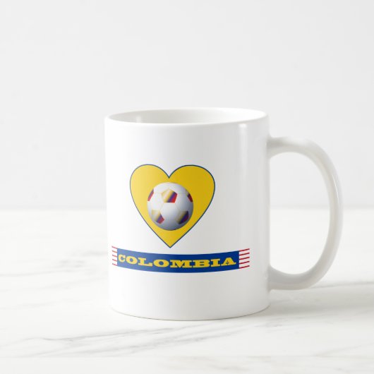 FÚTBOL COLOMBIA Corazón amarillo National Team コーヒーマグカップ (右)