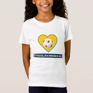 FÚTBOL COLOMBIA National Team balón y corazón Tシャツ