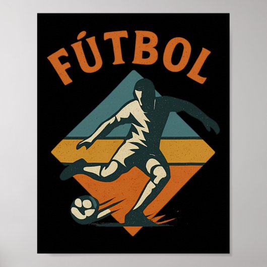 Fútbol Enthusiast's Retro Style Vintage ポスター (正面)