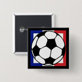 futbol。 francaiseの正方形 缶バッジ (正面&裏面)