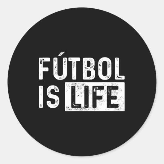 Futbol Is Life Football Lover Soccer Fun ラウンドシール (正面)