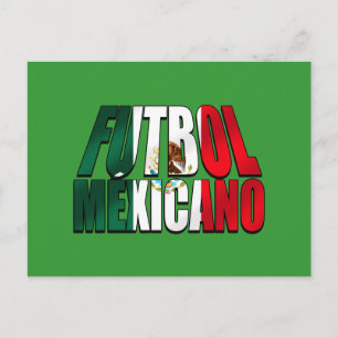 Futbol Mexicano – サッカー愛好家メキシコ国旗のロゴ ポストカード