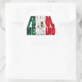 Futbol Mexicano – サッカー愛好家メキシコ国旗のロゴ ラウンドシール (バッグ)