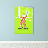 Futbol portero haciendo un saque de arco キャンバスプリント (インサイチュ (ウッドフロア))