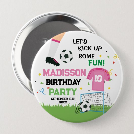 Futbol Soccer Birthday party 缶バッジ (正面&裏面)