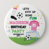 Futbol Soccer Birthday party 缶バッジ (正面)