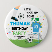 Futbol Soccer Birthday party  缶バッジ (正面)
