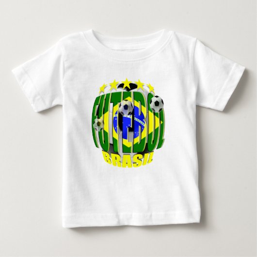 Futebol円形のブラジルのサッカーボールの最高のギフト ベビーTシャツ (正面)