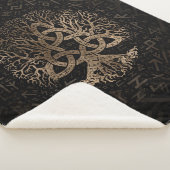 FutharkパターンのTriquetraの生命の樹 シェルパブランケット (3/4)