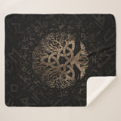 FutharkパターンのTriquetraの生命の樹 シェルパブランケット (正面(横))