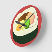 Futomakiの寿司の柱時計 ラウンド壁時計 (傾斜)