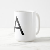 Futuraのフォントのアルファベット コーヒーマグカップ (正面右)