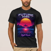 Future 2080 Digital Dreams Retro Neon Art Print Tシャツ (正面)