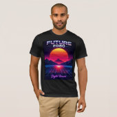 Future 2080 Digital Dreams Retro Neon Art Print Tシャツ (正面フル)