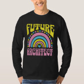 Future Architect Bright Retro Rainbow Architects T Tシャツ (正面)