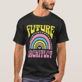 Future Architect Bright Retro Rainbow Architects T Tシャツ (正面)