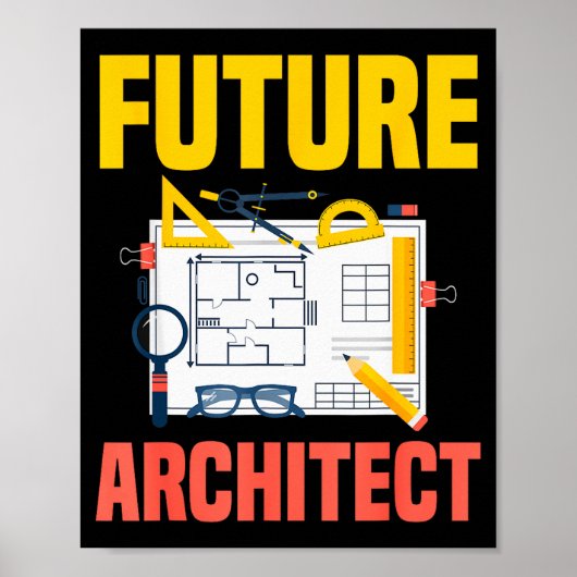 Future Architect Funny Architecture Architect ポスター (正面)