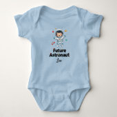 Future Astronaut  Personalized Light Blue  Bodysui ベビーボディスーツ (正面)