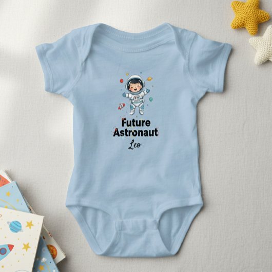 Future Astronaut  Personalized Light Blue  Bodysui ベビーボディスーツ