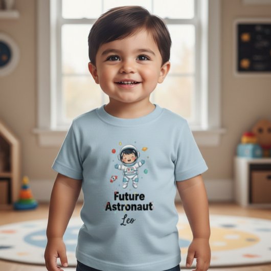 Future Astronaut Personalized Toddler T-Shirt ベビーTシャツ