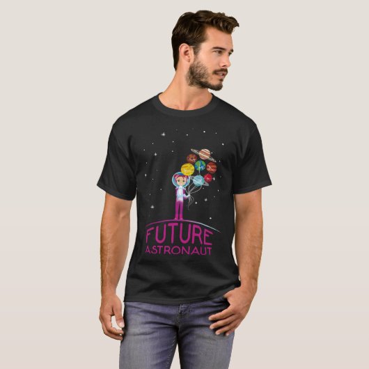 Future Astronaut With Planets Funny Quote For Girl Tシャツ (正面フル)