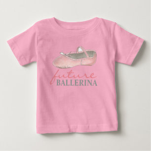 FUTURE BALLERINAピンクバレエダンスシューダンサー ベビーTシャツ
