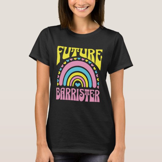 Future Barrister Bright Retro Rainbow Barristers T Tシャツ (正面)