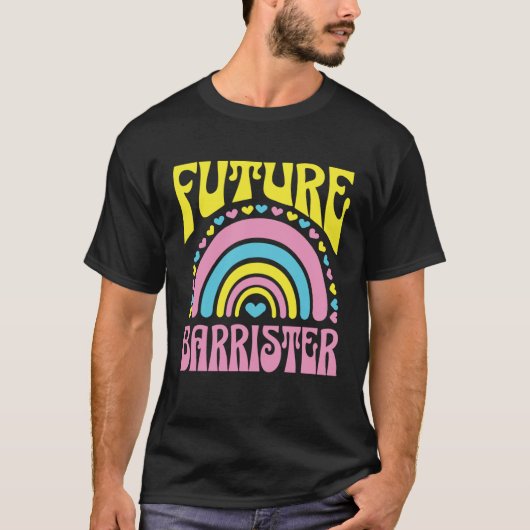 Future Barrister Bright Retro Rainbow Barristers T Tシャツ (正面)