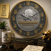 Future Billionaire Mindset Millionaire ラージ壁時計