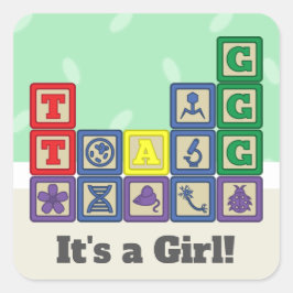 Future Biologist's Blocks Announcementシール スクエアシール