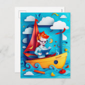 Future Boat Builder Dream for Kids シーズンポストカード (正面/裏面)