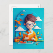 Future Book Author Dream for Kids シーズンポストカード (正面/裏面)