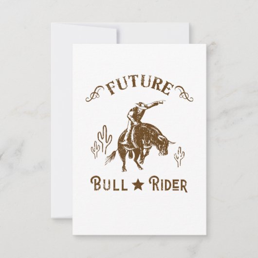 Future Bull Rider Cowboy Western Men 出欠カード (正面)