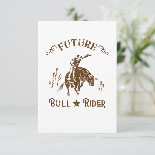 Future Bull Rider Cowboy Western Men 出欠カード (スタンド正面)