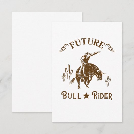 Future Bull Rider Cowboy Western Men 出欠カード (正面/裏面)
