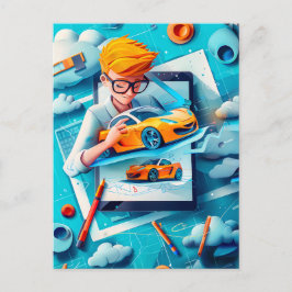 Future Car Designer Dream for Kids シーズンポストカード