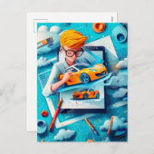 Future Car Designer Dream for Kids シーズンポストカード (正面/裏面)