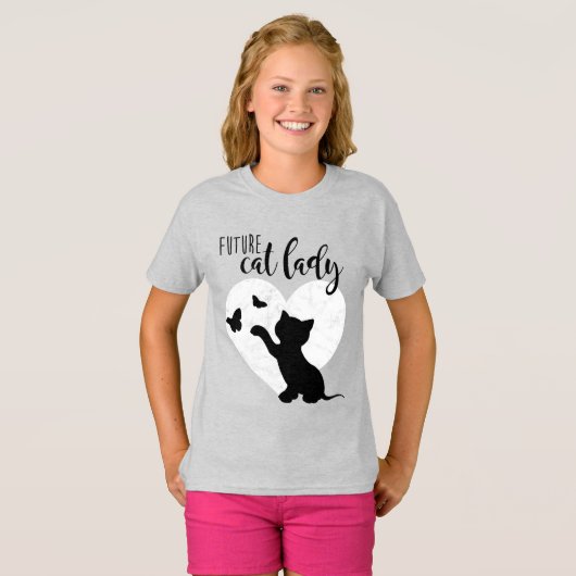 FUTURE CAT LADY GIRLS KITTY CATシャツ Tシャツ (正面フル)