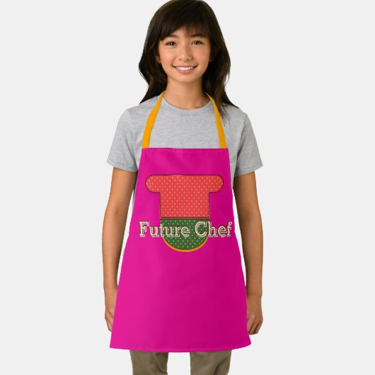 Future Chef Kidsホットピンク エプロン (インサイチュ)