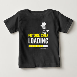 Future Chef Loading Black おもしろい Boyパーソナライズされた ベビーTシャツ