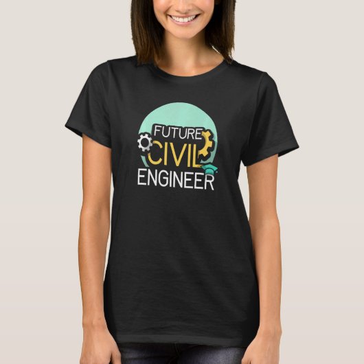 Future Civil Engineer Engineering Student Job Prof Tシャツ (正面)